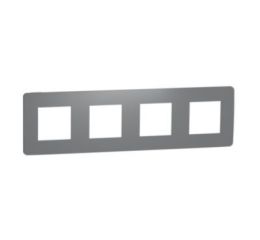 Unica Studio Color NU280821 Rámeček čtyřnásobný, tmavě šedý/bílý, Schneider Electric