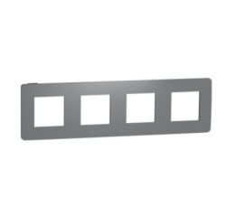 Unica Studio Color NU280822 Rámeček čtyřnásobný, tmavě šedý/černý, Schneider Electric