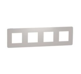 Unica Studio Color NU280824 Rámeček čtyřnásobný, světle šedý/bílý, Schneider Electric