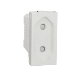 Unica NU303118 Zásuvka 230V/10A pro ploché vidlice, 1-modul, bílá, Schneider Electric