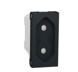 Unica NU303154 Zásuvka 230V/10A pro ploché vidlice, 1-modul, Antracit, Schneider Electric