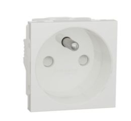 Unica NU303918E Zásuvka 250V/16A 2P+E, clonky, šroubové svorky, bílá, Schneider Electric