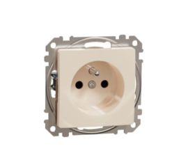 Zásuvka SEDNA Design/Elements jednonásobná clonky šroubová svorka béžová Schneider SDD112011