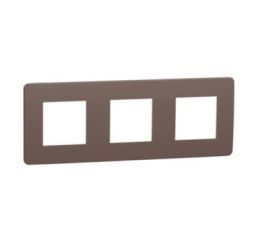 Unica Studio Color NU280616 Rámeček trojnásobný, chocolate/bílý, Schneider Electric