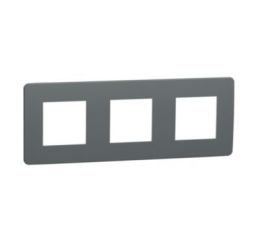 Unica Studio Color NU280621 Rámeček trojnásobný, tmavě šedá/bílý, Schneider Electric