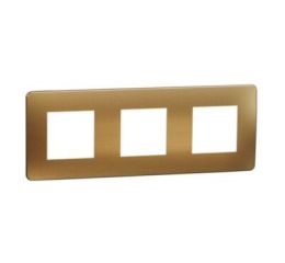 Unica Studio Metal NU280657M Rámeček trojnásobný, Copper/Bílý, Schneider Electric