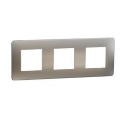 Unica Studio Metal NU280655M Rámeček trojnásobný, White Aluminium/Bílý, Schneider Electric