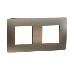 Unica Studio Metal NU280452M Rámeček dvojnásobný, Bronze/Černý, Schneider Electric