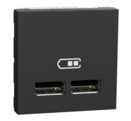 Unica NU341854 Dvojitý nabíjecí USB A+A konektor 2.1A, 2M, Antracit Schneider Electric