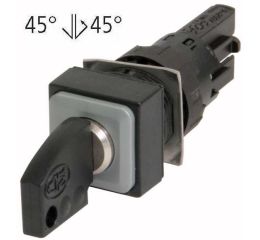 Q25S3R-A4 ovládací hlavice s klíčem, 3polohová,1 poloha s aretací, černá