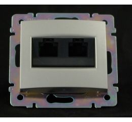 Valena zásuvka datová 2xRJ45/CAT.6STP stříbrná typ 770245 Legrand
