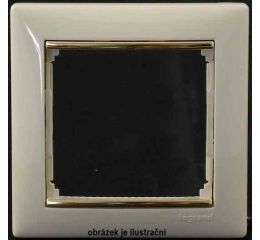 Valena rámeček 2násobný béžová/zlatý proužek horizontální typ 774152 Legrand