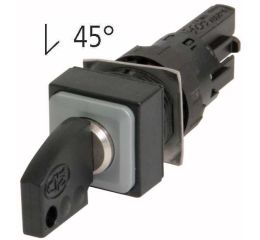 Q18S1R-WS ovládací hlavice s klíčem, 2polohová s aretací, bílá