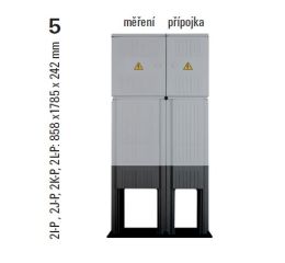 Sestava HELGA 2K-P (ES212+SP100) elektroměrová dvoutarifní a přípojková skříň v pilíři