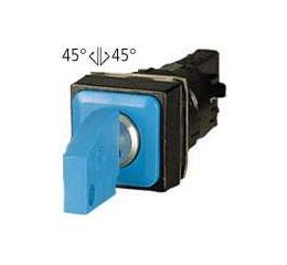 Q25S3-BL ovládací hlavice s klíčem, 3polohová vratná, modrá