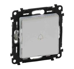 Valena LIFE tlačítko s přepínacím kontaktem s držákem štítků bílé typ 752114 s klapkou leg