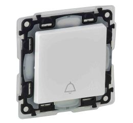 Valena LIFE tlačítko s přepínacím kontaktem a symbolem zvonku bílé IP44 typ 752175 legrand