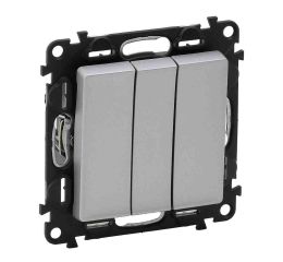 Valena LIFE spínač č.1 trojnásobný hliník typ 752303 s klapkou legrand