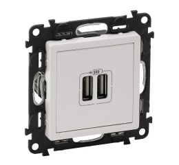 Valena LIFE dvojitá nabíječka USB A+A 2,4A bílá Legrand 753112