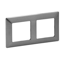 Valena LIFE rámeček dvojnásobný nerez vodorovný i svislý Legrand 754152