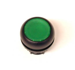 M22S-DH-G-X1 tlačítko zvýšené bez aretace zelené s popisem,čelní kroužek černý