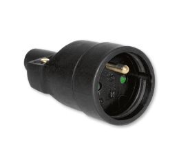 Spojka gumová 1.214.74 pohyblivá s ochr. kontaktem, clonkami, přím.vývodem, IP40 černá