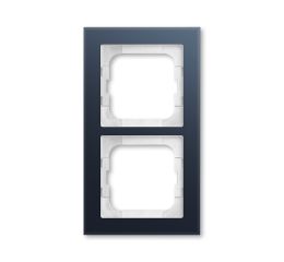 Busch-axcent 2CKA001754A4781 Rámeček dvojnásobný, pro vodorovnou i svislou montáž, šedé sklo, ABB