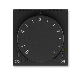 Levit M® kryt termostatu prostorového s otočným ovládáním a upevňovací maticí 3292H-A00300 63 onyx / kouřová černá ABB