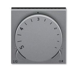 Levit M® kryt termostatu prostorového s otočným ovládáním a upevňovací maticí 3292H-A00300 69 ocelová / kouřová černá ABB