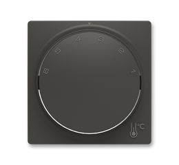 Zoni® kryt termostatu prostorového s otočným ovládáním a upevňovací maticí 3292T-A00300 237 matná černá ABB