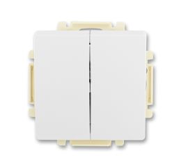 Swing®, Swing®L ovládač (tlačítko) zapínací dvojité řazení č.1/0+1/0, šroubové svorky 3557G-A87340 B1 jasně bílá ABB