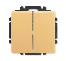 Swing® ovládač (tlačítko) zapínací dvojité řazení č.1/0+1/0, šroubové svorky 3557G-A87340 D1 béžová ABB