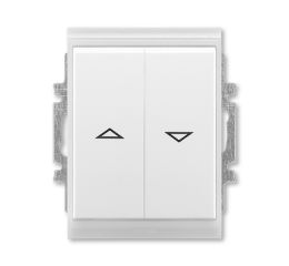 3558E-A88943 01 Ovládač žaluziový jednopólový, řaz. 1/0+1/0 s blok., IP 44 bílá/led. bílá