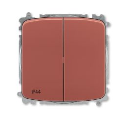 Tango® vypínáč dvojitý schodišťový řazení č.6+6 (6+1) krytí IP44, bezšroubové svorky 3559A-A52940 R2 vřesová červená ABB