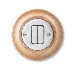 Decento® spínač č.6+6(6+1) střídavý dvojitý 3559K-C52345 50 bílá (porcelán)/přírodní buk ABB