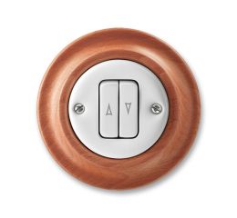 Decento® ovládač žaluziový č.1/0+1/0 s blokováním 3559K-C88345 52 bílá (porcelán)/přírodní třešeň ABB