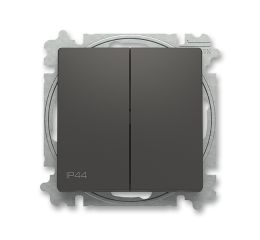 Zoni® vypínač dvojitý schodišťový, řazení č.6+6, krytí IP44 3559T-A52940 237 matná černá ABB