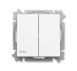 Zoni® vypínač dvojitý schodišťový, řazení č.6+6, krytí IP44 3559T-A52940 240 matná bílá ABB