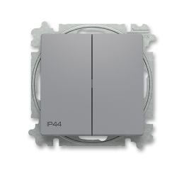 Zoni® vypínač dvojitý schodišťový, řazení č.6+6, krytí IP44 3559T-A52940 241 šedá ABB