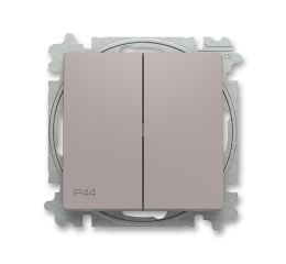 Zoni® vypínač dvojitý schodišťový, řazení č.6+6, krytí IP44 3559T-A52940 244 greige ABB