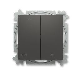 Zoni® ovládač žaluziový s krytem, řazení č.1/0+1/0, krytí IP44 3559T-A88940 237 matná černá ABB