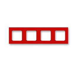 Levit® rámeček čtyřnásobný, pro vodorovnou i svislou montáž 3901H-A05040 65 červená/kouřově černá ABB