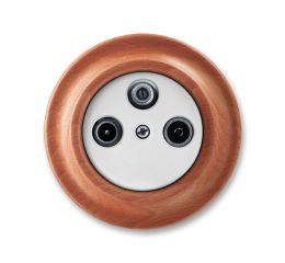 Decento® zásuvka TV+R+SAT televizní, rozhlasová a satelitní koncová 5011K-C00403 52 bílá (porcelán)/dřevo třešeň ABB