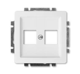 Swing®, Swing®L kryt zásuvky komunikační přímé dvojnásobné s kovovým upevňovacím třmenem 5014G-A02018 B1 jasně bílá ABB