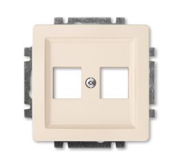Swing® kryt zásuvky komunikační přímé dvojnásobné s kovovým upevňovacím třmenem 5014G-A02018 C1 krémová ABB
