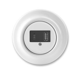 Decento® nabíječka USB-A + USB-C 5014K-C00399 bílá ABB