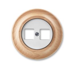 Decento® zásuvka komunikační dvojnásobná 5014K-C01018 50 bílá (porcelán)/přírodní buk ABB