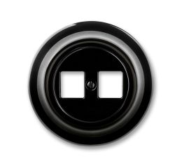 Decento® zásuvka komunikační dvojnásobná 5014K-C01018 N černá porcelánová ABB