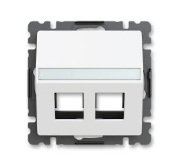 Zoni® kryt zásuvky dvojnásobný komunikační přímé s upevňovacím třmenem  5014T-A00418 240 matná bílá ABB