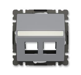 Zoni® kryt zásuvky dvojnásobný komunikační přímé s upevňovacím třmenem  5014T-A00418 241 šedá ABB